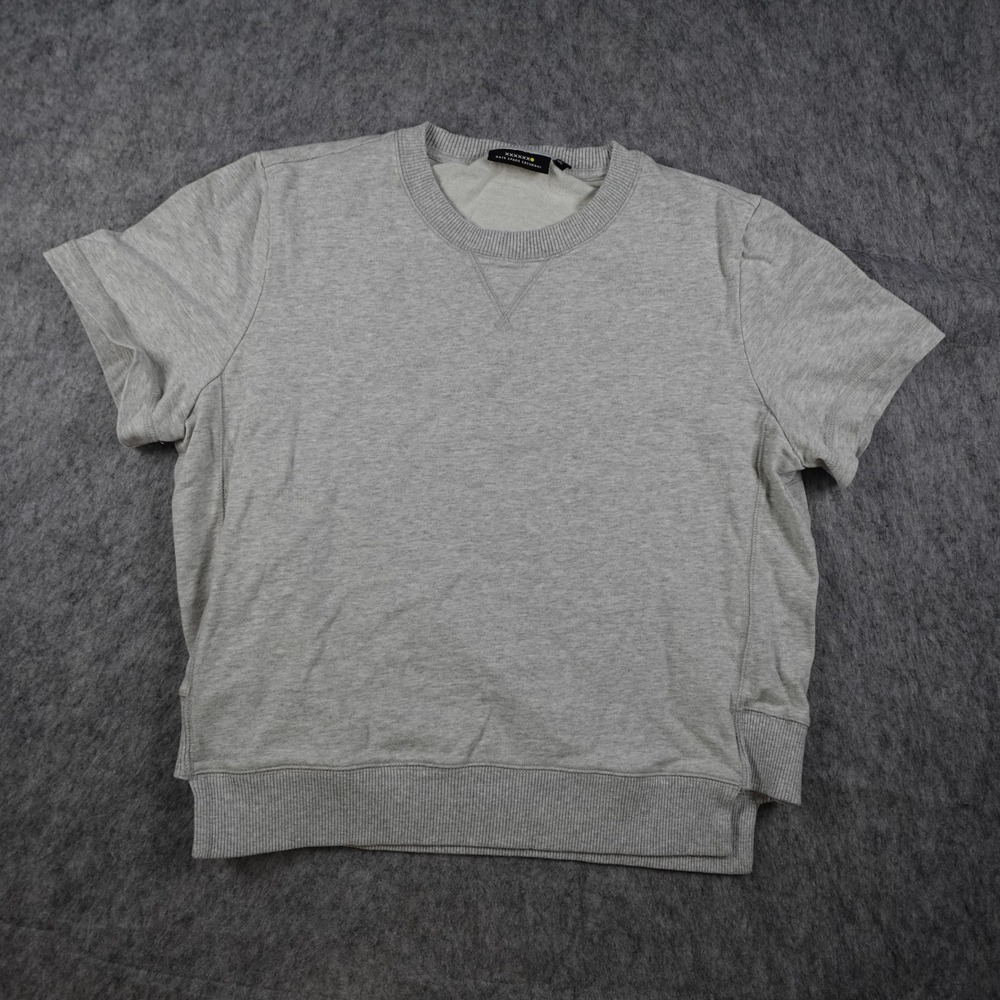 Kate Spade Saturday Top Women Large Gray Short Sleeve Heathered Sweatshirt Tee